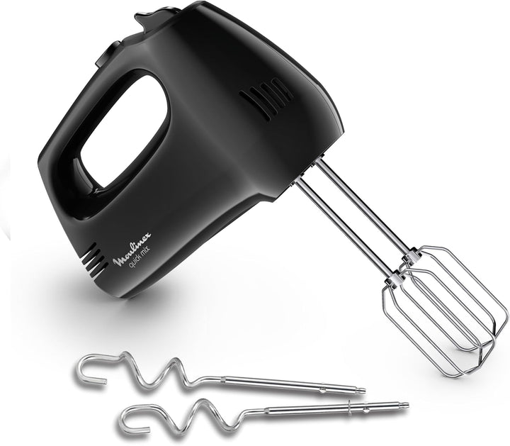 Moulinex Quickmix HM3108 - Handmixer mit 300 W, 5 Geschwindigkeiten, zwei Zubehörteile zum Kneten od
