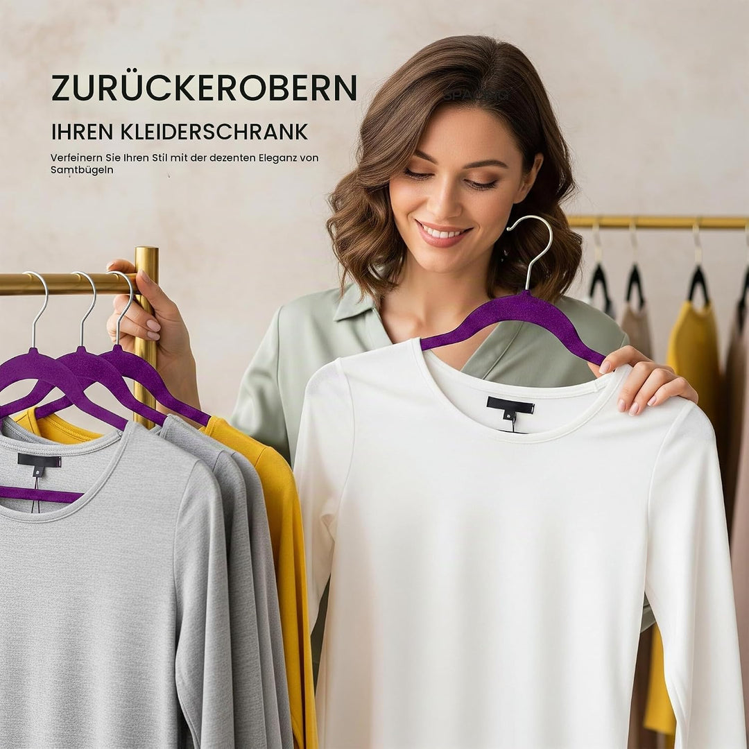 Utopia Home Premium Samt Kleiderbügel - rutschfeste &amp; langlebige Kleiderbügel - 360 Grad drehbare Ha