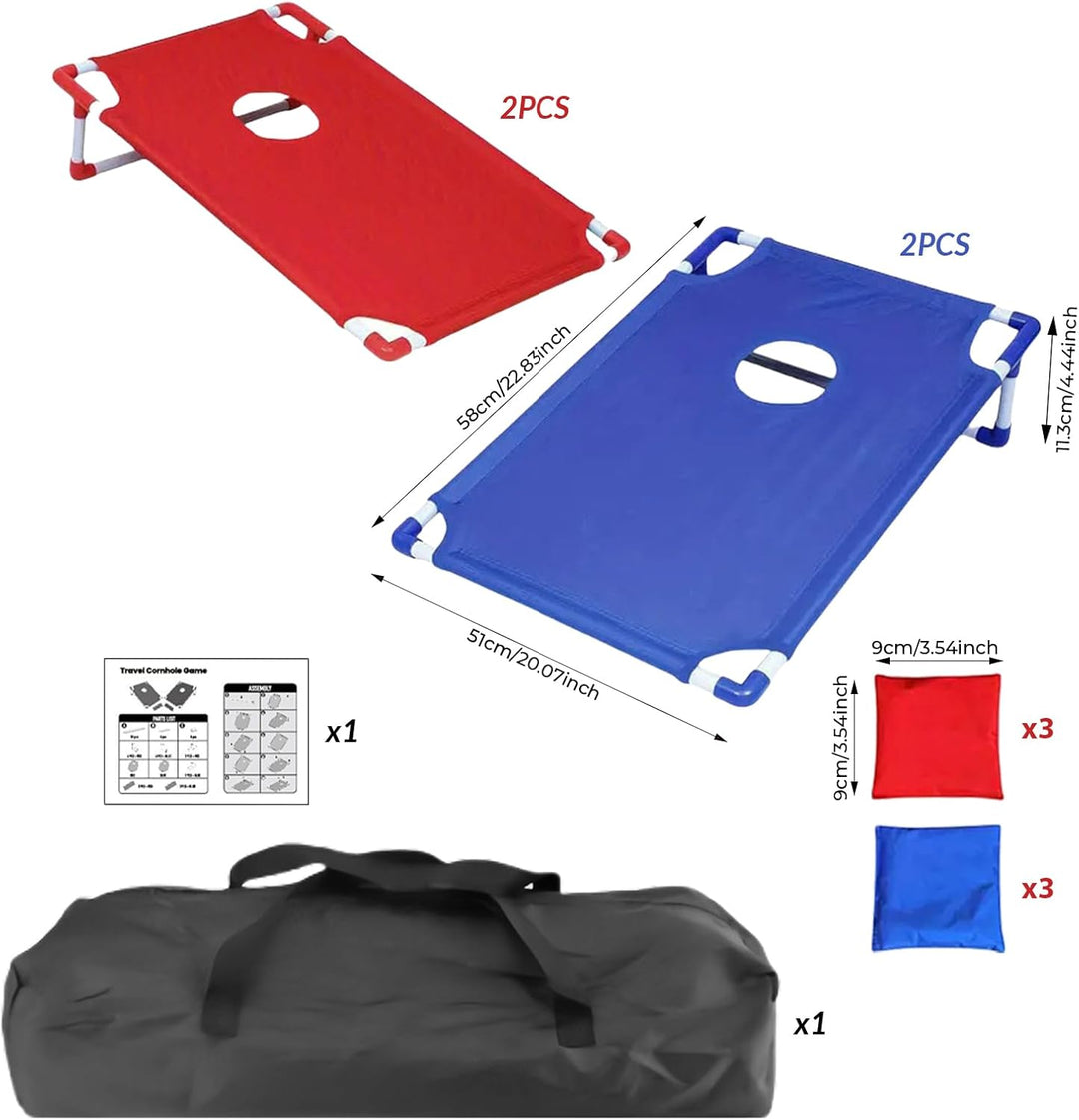 Cornhole Spieleset,Corn Hole Spiele für Erwachsene - Mit 6 Bohnensäckchen Und 58 X 51 cm Spielbrett