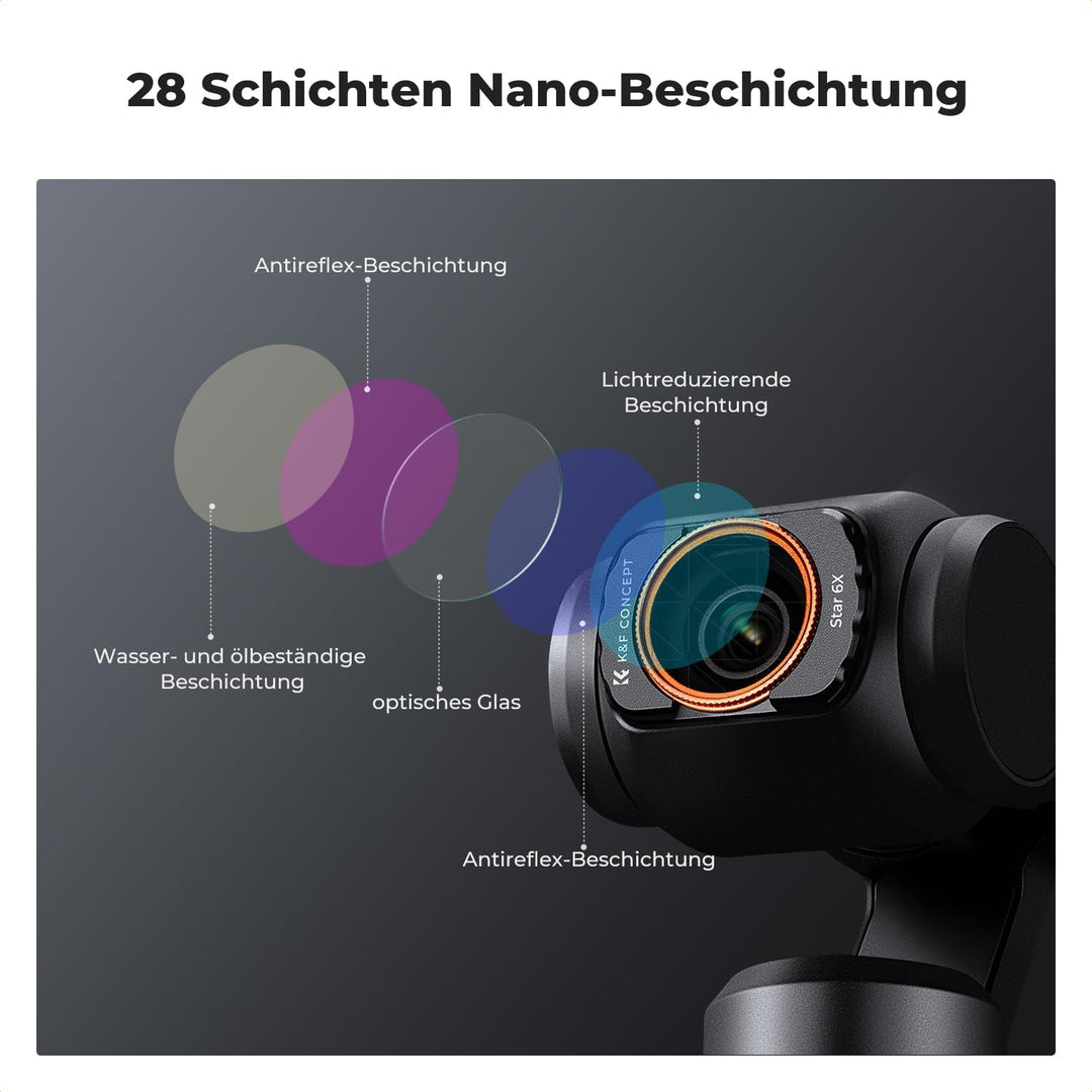 K&F CONCEPT 4 Pack Magnetic Effect Filter Set, kompatibel mit DJI Osmo Pocket 3, Black-Mist 1/4 + Bl