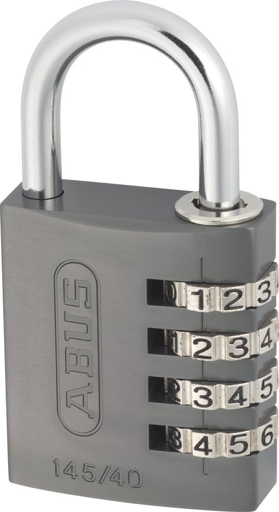 ABUS Zahlenschloss 145/40 Titanium - Kofferschloss, Spindschloss u. v. m. - Aluminium-Vorhängeschlos