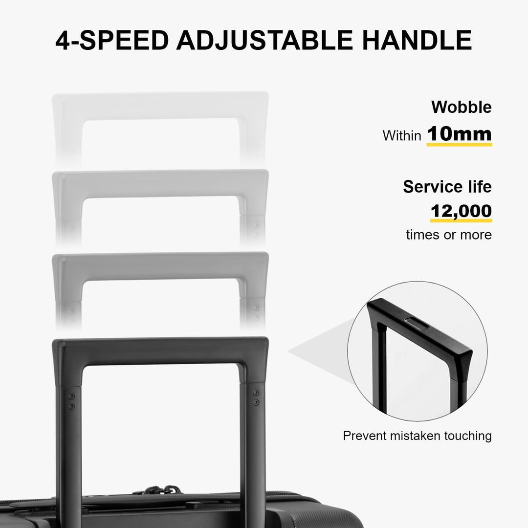 LEVEL8 Koffer Trolley, Rollkoffer Reisekoffer Hartschalen 4 Rollen, Spinner Handgepäck,TSA, 100% PC,