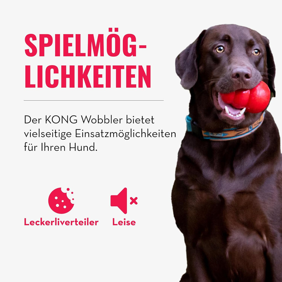 KONG Wobbler - Interaktives Hundespielzeug zur Leckerliausgabe - Langsamfresser - Für Gesunde Ernähr