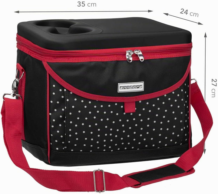 anndora Picknick Kühltasche 22 Liter - Kühltasche mit integriertem Becherhalter - inkl. 2 anndora Kü