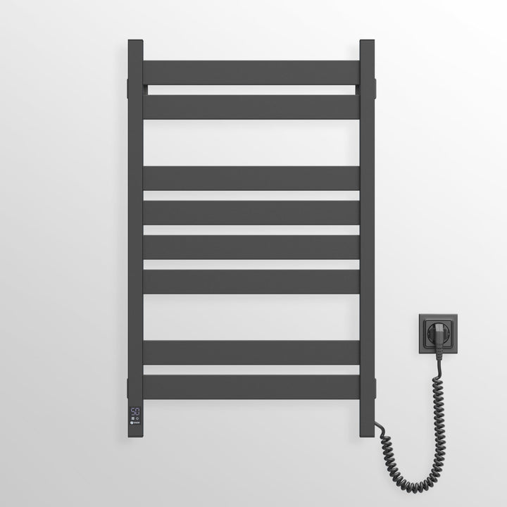 Elektrischer Handtuchhalter Black Largo 500x800 mit Sensor Rechts - Modernes Schwarzes Design, Elekt