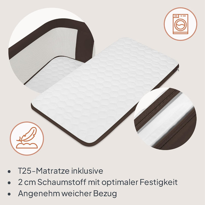 Lionelo Pari Beistellbett 3in1, 6-Fach höhenverstellbar mit Neigungsverstellung für Boxspringbett, a