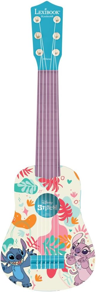 Lexibook, Disney Stitch, Meine erste Kinder-Gitarre, 6 Nylonsaiten, 53 cm, Inklusive Anleitung, Blau