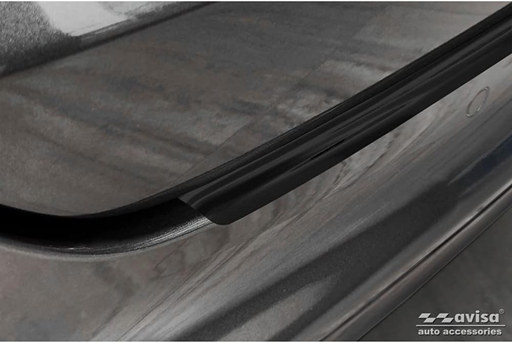 Avisa Schwarz Edelstahl Heckstossstangenschutz kompatibel mit Ford Mondeo V Hatchback/Limousine 2014