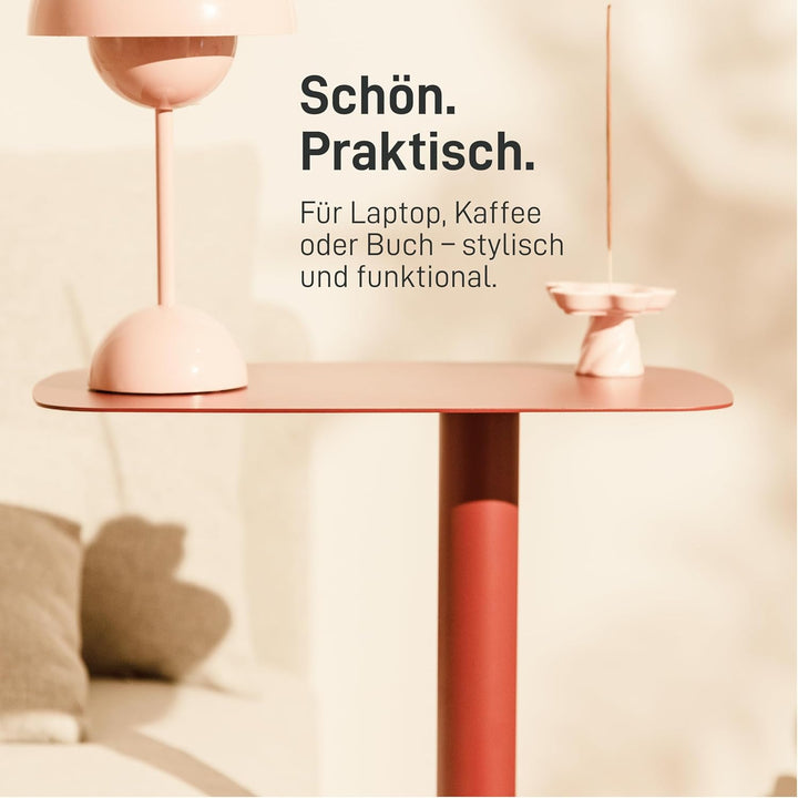Natural Goods Berlin 1x Beistelltisch Lucia - Laptop Tisch Für Sofa Rot - Beistelltisch Couch Metall