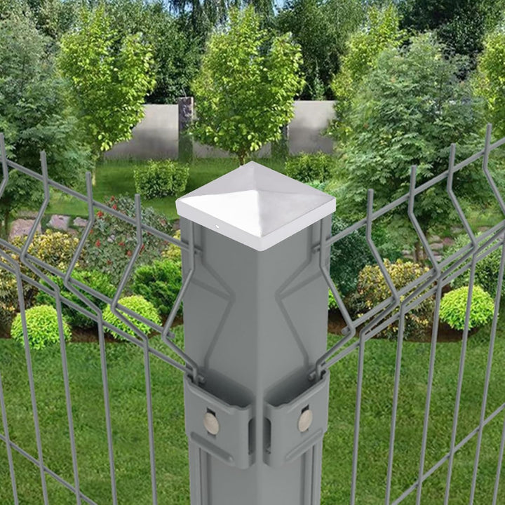 10 Stück Pfostenkappe, Pfostenkappen 9x9 cm, 90x90 mm Abdeckkappe Metall galv, Zaunpfosten Metall ve
