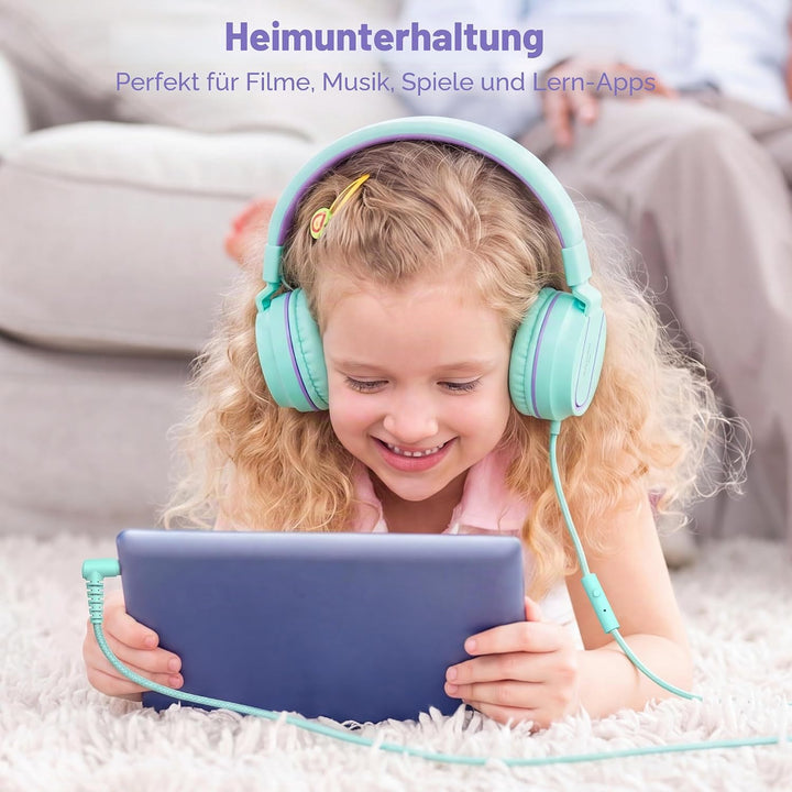 AILIHEN I35 Kinder Kopfhörer mit Mikrofon, Lautstärke begrenzt 93 dB, für Mädchen, Jungen, Teenager,