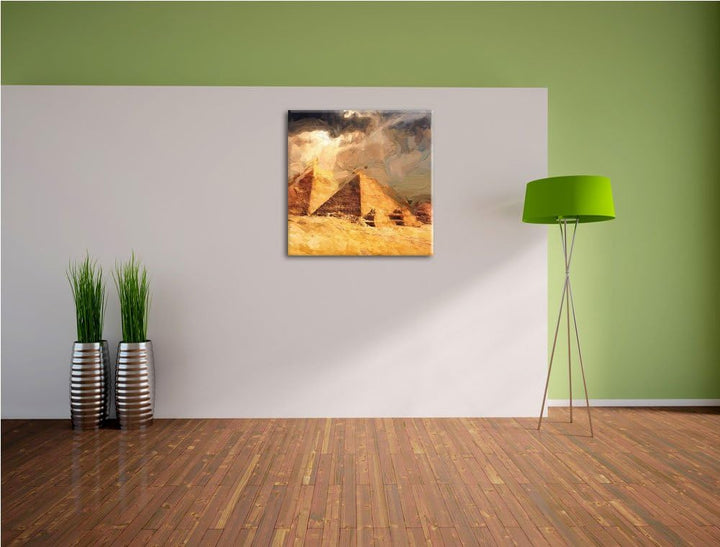 atemberaubende Pyramiden, Format: 70x70 auf Leinwand, XXL riesige Bilder fertig gerahmt mit Keilrahm