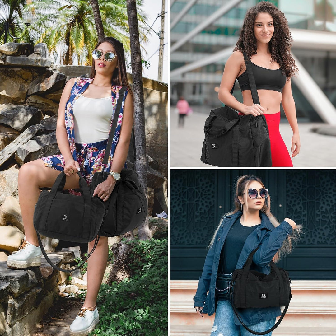 Kleine Reisetasche, Schultertasche mit Trolley-Aufsteckfunktion | 12L Reisetasche mit 6 Aussentasche