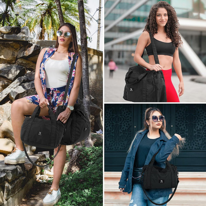 Kleine Reisetasche, Schultertasche mit Trolley-Aufsteckfunktion | 12L Reisetasche mit 6 Aussentasche