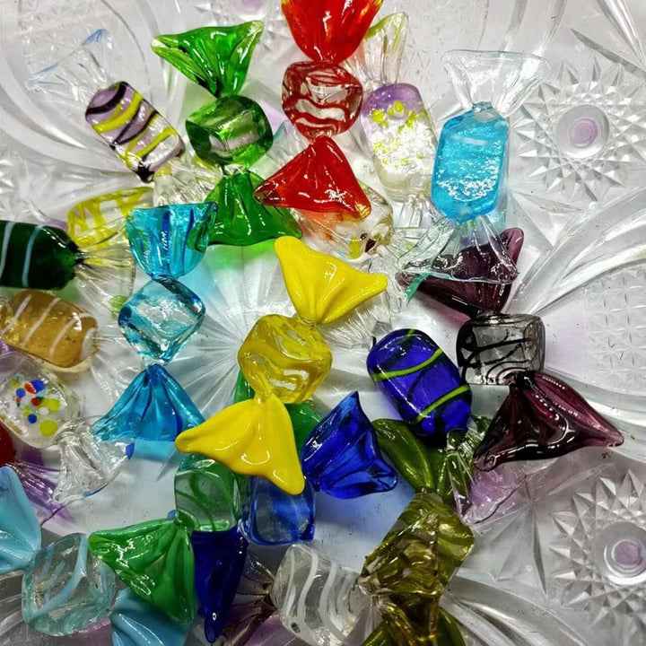 20 Stück handgefertigte Glasbonbons Dekor Vintage-Stil aus Muranoglas, für Zuhause, Party, Hochzeit,