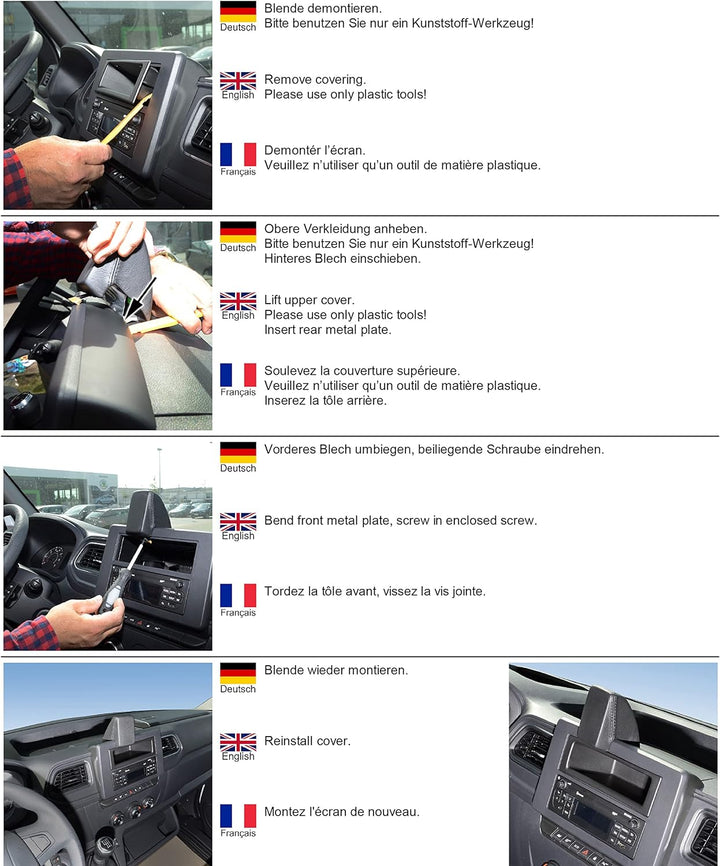 KUDA 7695 Halterung für Navikonsole Opel Movano/Renault Master ab 2019 Kunstleder schwarz