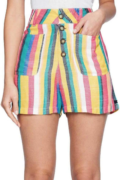 Hurley Damen Bermuda Shorts Button Front Short, Römische Streifen