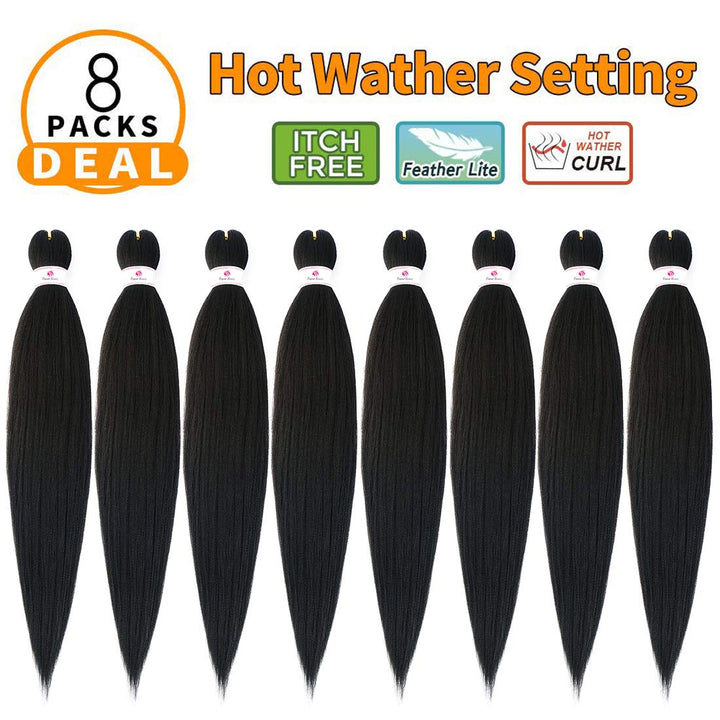Beyond Beauty EZ Braid Pre Stretched Braiding Hair,8Packs-26 Zoll EZ Braid Professionelles Haar Yaki