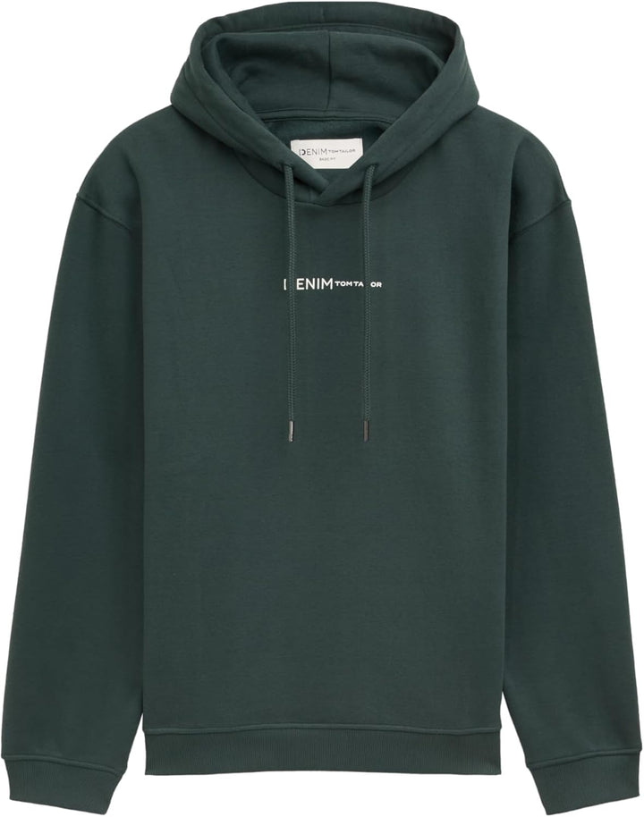 TOM TAILOR Denim Herren Hoodie Sweatshirt mit Logo-Print XXL 10362 - Dark Gable Green, XXL 10362 - D