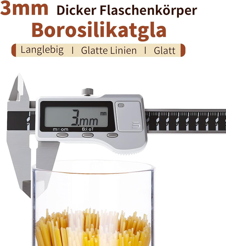 KKC glasbehälter mit holzdeckel, luftdicht borosilikatglas vorratsgläser, küche vorratsdose aufbewah