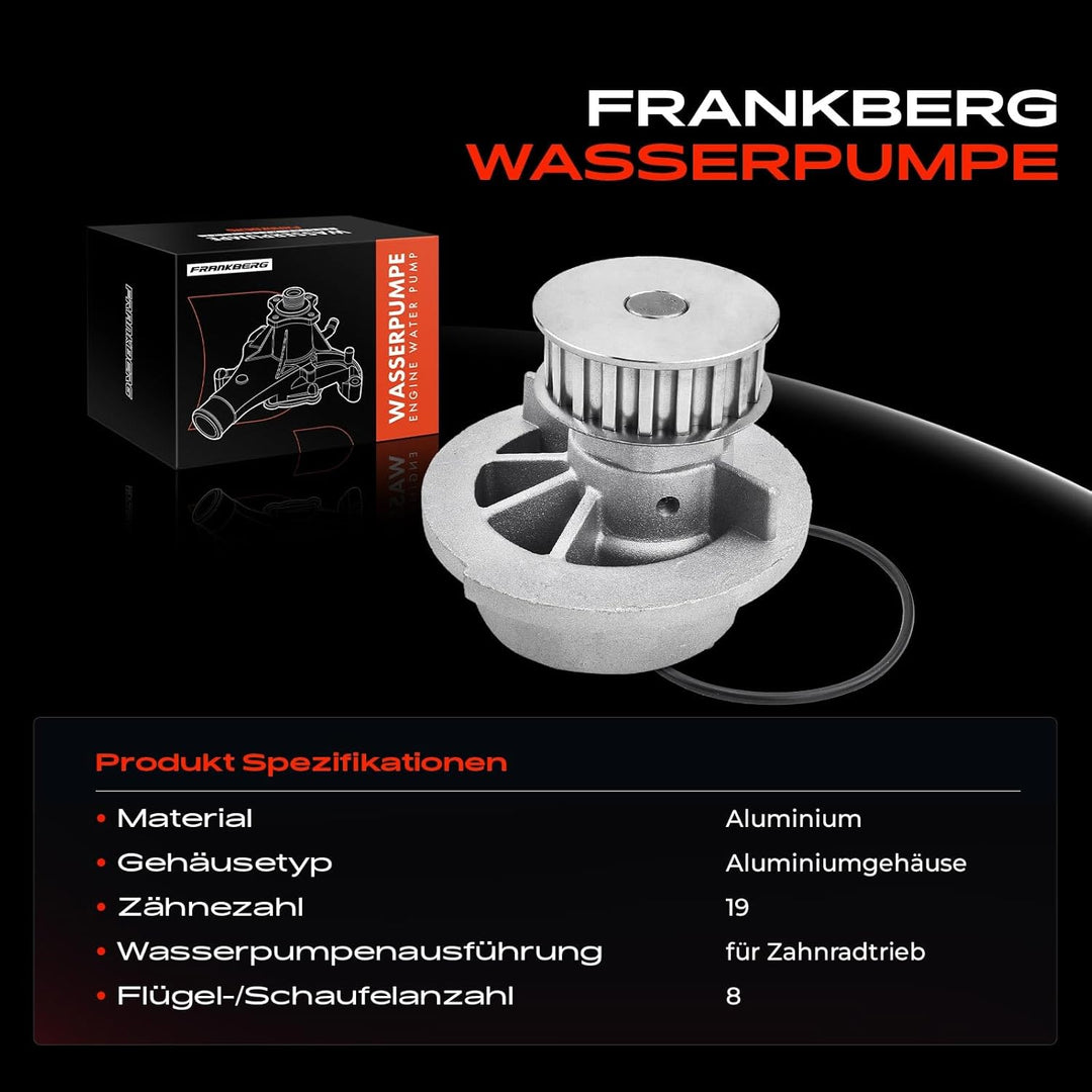 Frankberg Wasserpumpe Kühlmittelpumpe mit Dichtring Kompatibel mit Astra G Caravan T98 1.6L 2000-200