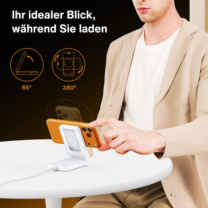 iVANKY für iPhone 17/16/15/14/13/12 Pro Max 3 in 1 Faltbare Wireless Ladestation Charger für Magsafe