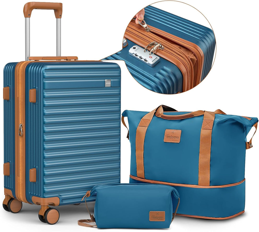 Joyway Hartschalen Koffer Set 3 Stück,Handgepäck Reisekoffer 4 Rollen Leicht, Rollkoffer mit Trolley