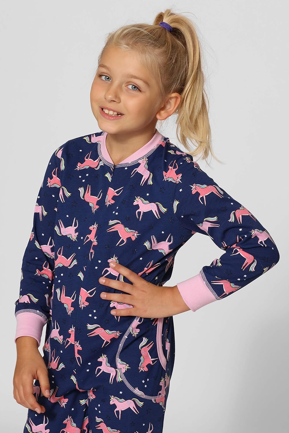 Merry Style Mädchen Schlafoverall Jumpsuit Mädchen Bequeme und warme Schlafanzug Kinder MS10-186 134
