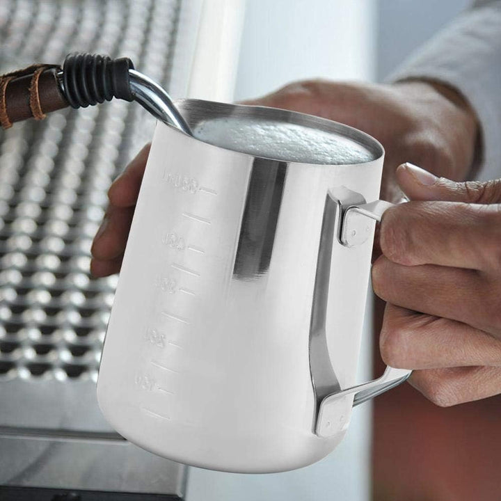 Milchaufschäumkanne, 350ml/550ml Edelstahl Milch Aufschäumen Messbecher für Barista, Cappuccino, Esp