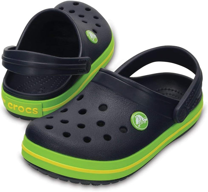 Crocs Unisex Kinder Crocband Clog KidsClogs 20/21 EU Navy Volt Green, 20/21 EU Navy Volt Green