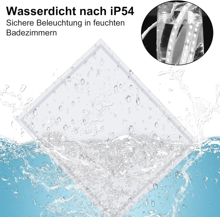 LED Badspiegel mit Beleuchtung 40x60cm, Wandspiegel für das Badezimmer mit Stecker, Touch-Schalter u