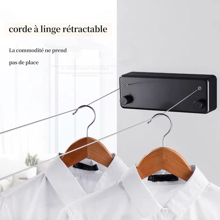 Einziehbare unsichtbare Wäscheleine für den Innenbereich, Doppelschnur, ABS Aluminium Wäschetrockner