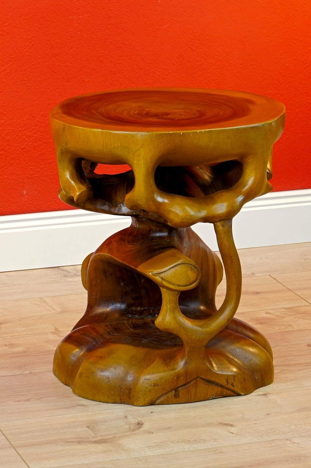 Kinaree Teak Beistelltisch Bonsai - 40cm Blumenhocker - Suar Holz Hocker in 2 Varianten Kolonial, Ko