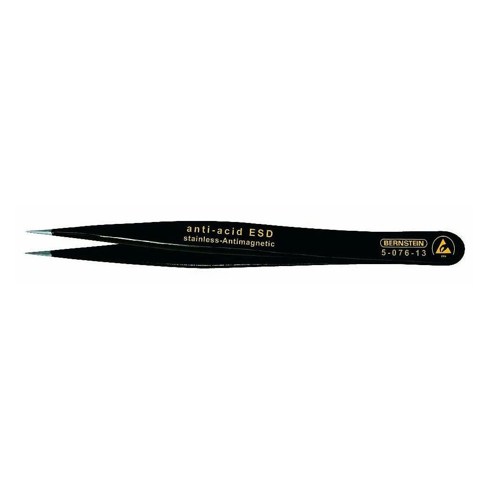 Bernstein Werkzeug SMD-Pinzette steif, gerade-spitz mit ESD-Beschichtung, 120 mm, 5-076-13