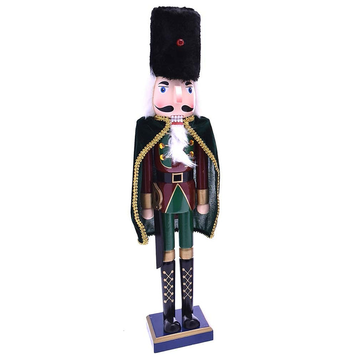 BAKAJI Riesiger hölzerner Nussknacker Soldat Weihnachtsnussknacker Höhe 106 cm Gemalte Kleider Bart