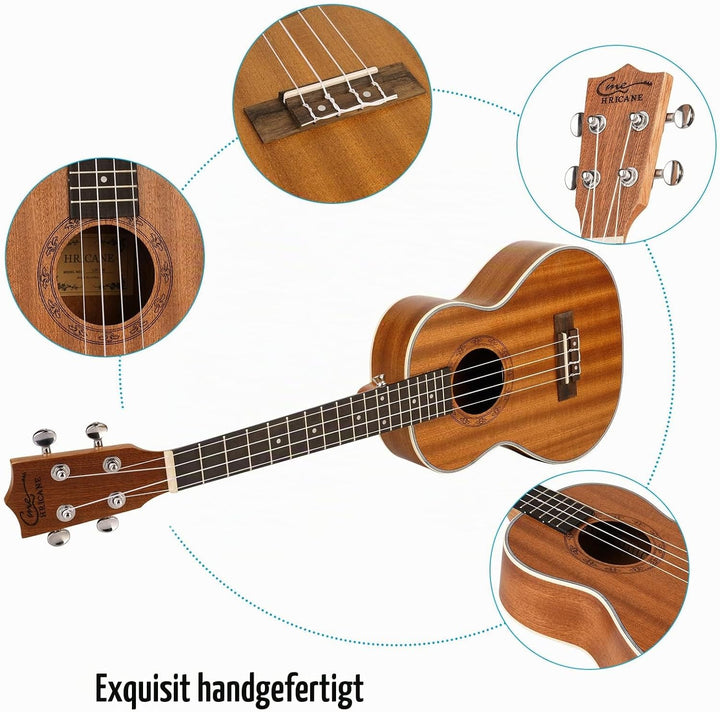 Hricane Ukulele Konzert Ukulele für Kinder Erwachsene Anfänger Starter 23 Zoll Professional Klein uk