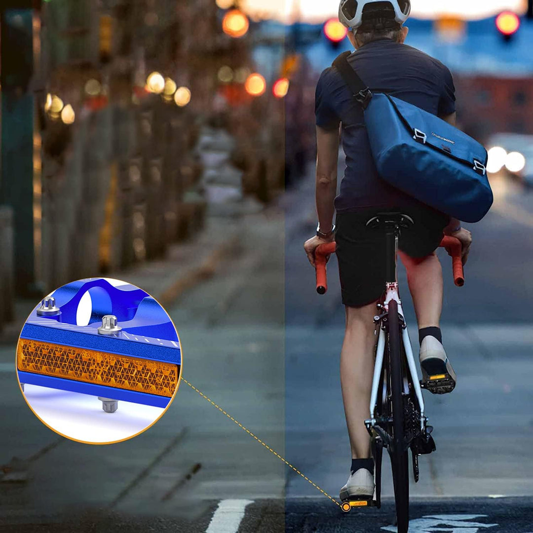 CXWXC Fahrradpedale mit Reflektoren 9/16 Zoll CNC Aluminium MTB Pedale Leichtgewichts, Antirutsch fü