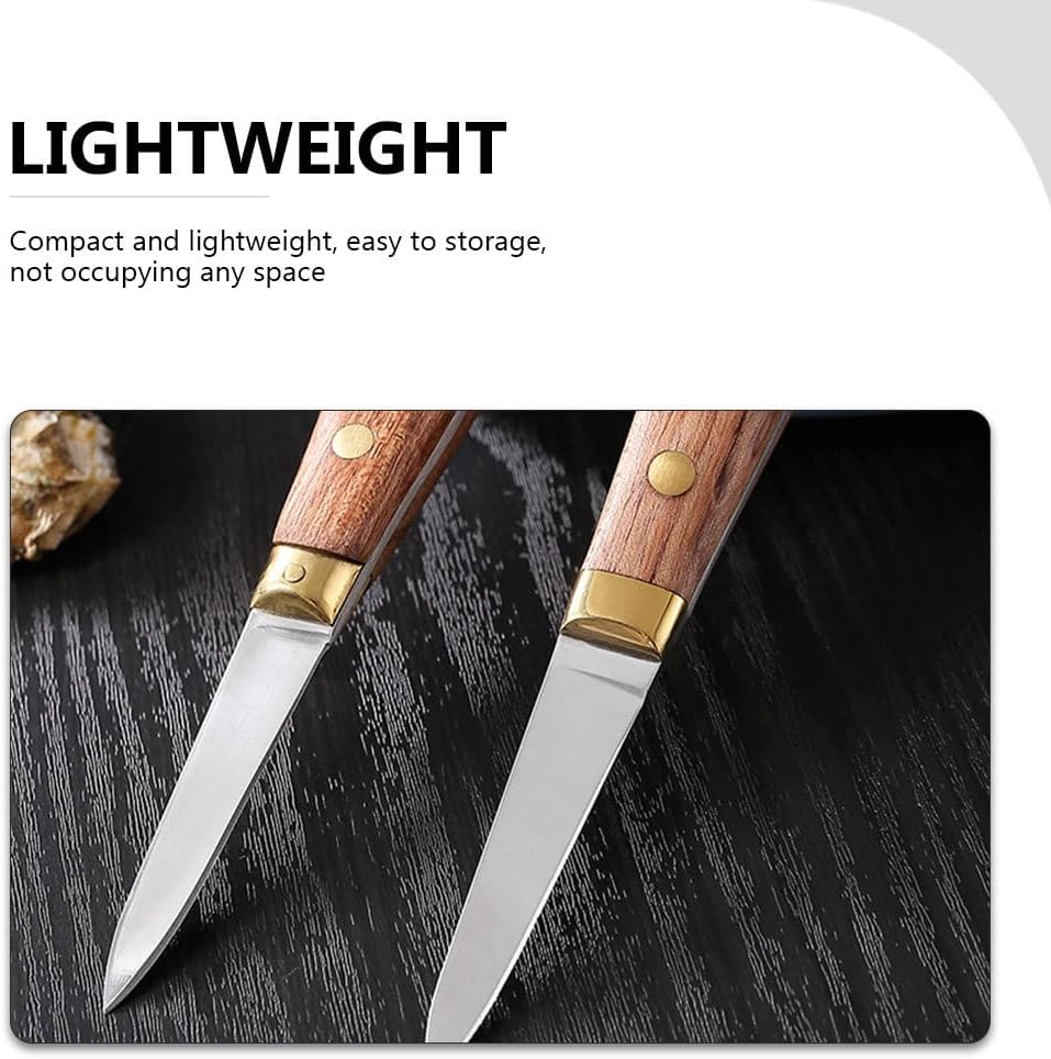 TOPBATHY 2St Austernmesser Austernschneider mit Holzgriff Austernschäler-Werkzeug Kekse Korkenzieher