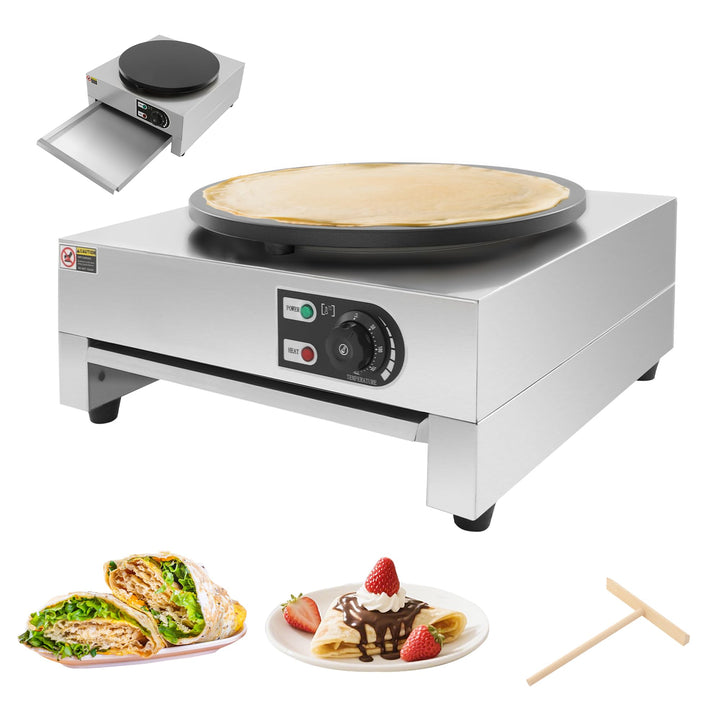 PUDLOR Crepesgerät, 3000W Poffertjes Maker, 220v Crepeseisen, 40cm Elektro Crepes Maker, Geeignet fü
