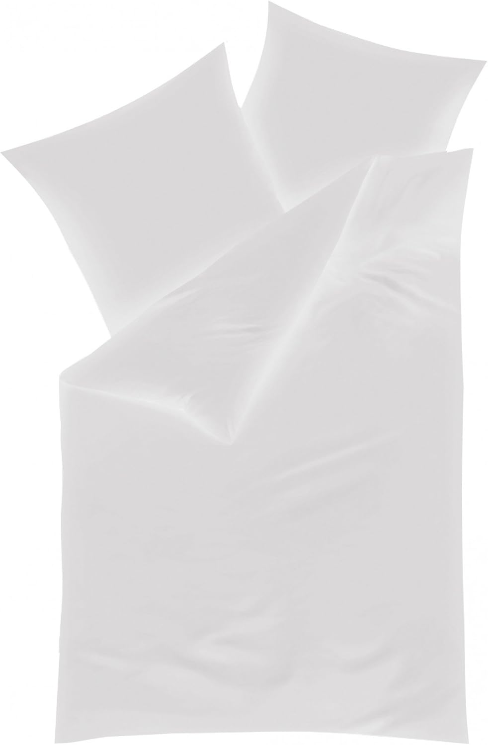 Kaeppel Biber Bettwäsche Uni 200x200cm Rot Silber Weiss Anthrazit Creme Einfarbig, Farbe:Weiss, Weis