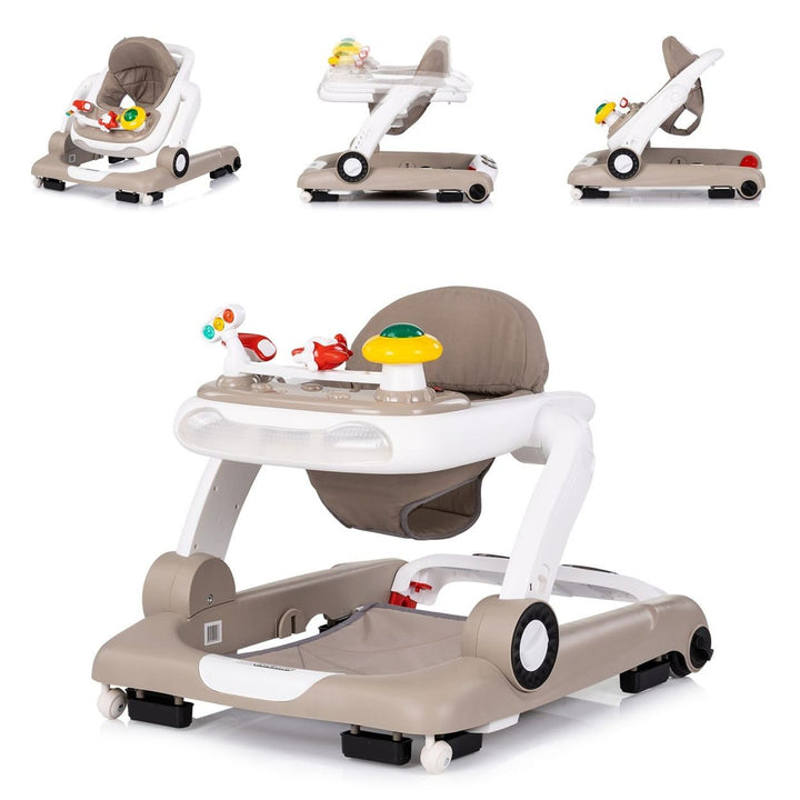 Chipolino Lauflernhilfe little Explorer 4 in 1 Laulernwagen Musik Stopper Räder beige, beige