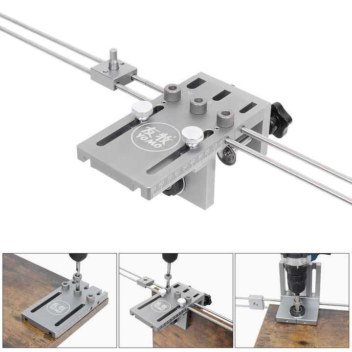 Wisamic Bohrschablone Jig Dübelvorrichtung 6/8/10/15mm Auf Holz zentriert Dübelhilfe Schnelldübler (