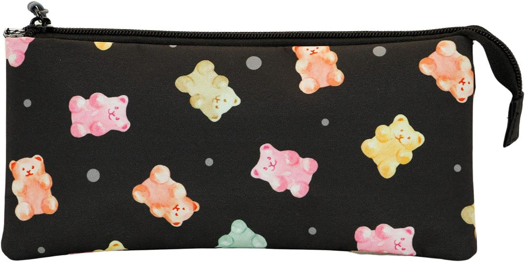 Oh My Pop! Transparentes Federmäppchen mit DREI Fächern Gummy, Gummy