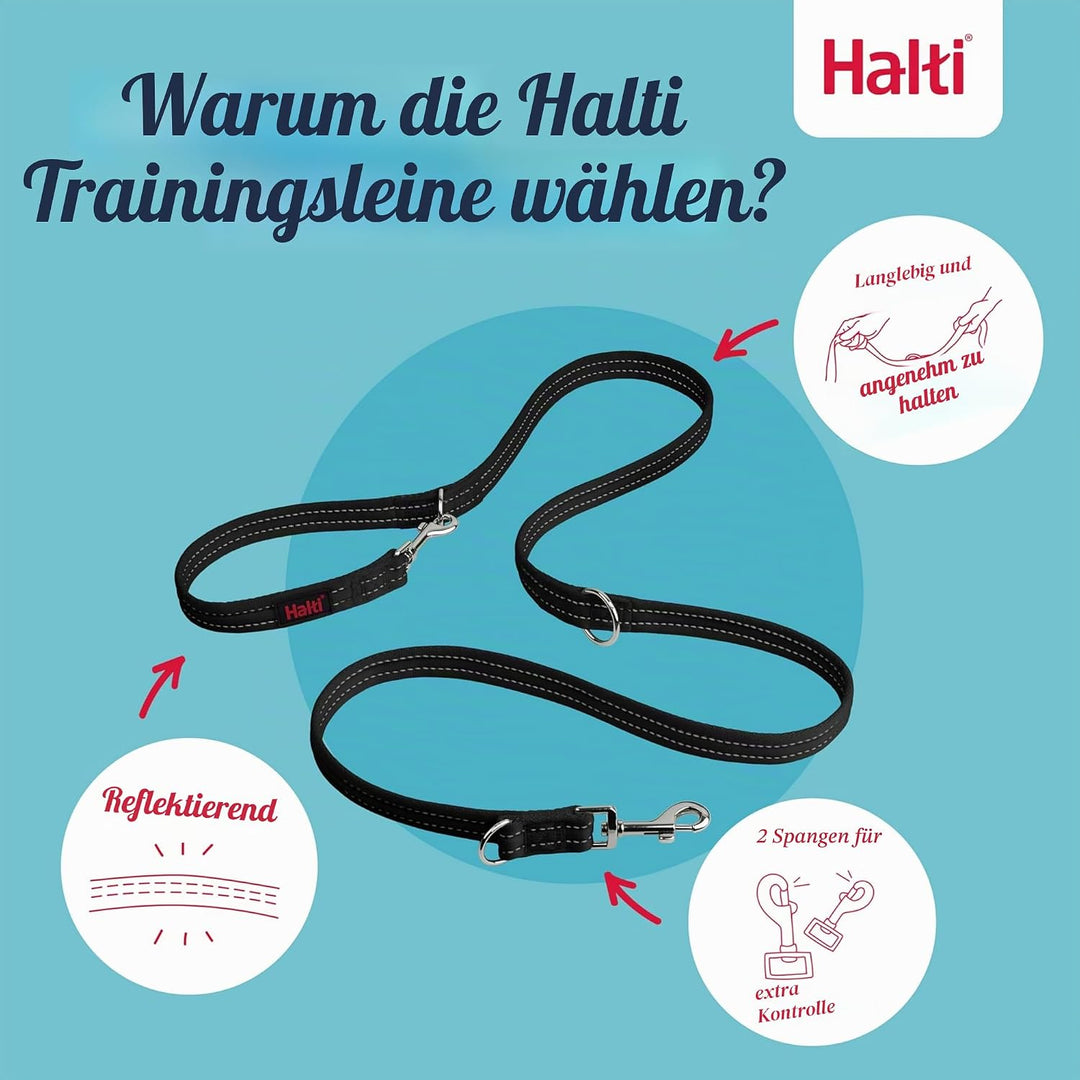 HALTI Doppelführleine - Multifunktionale Hundeleine zum Trainieren und Gassigehen mit Ihrem Hund. Le