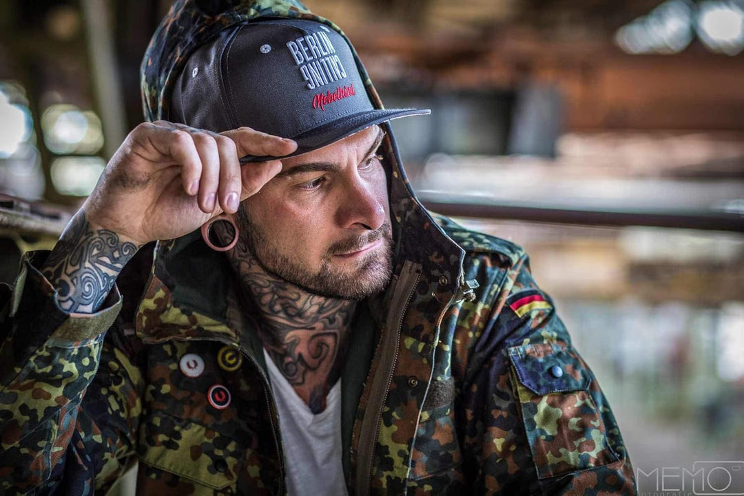 Nebelkind Snapback-Cap-Herren Damen Berlin Netzplan Grau, Einheitsgrösse onesize, Grössenverstellbar