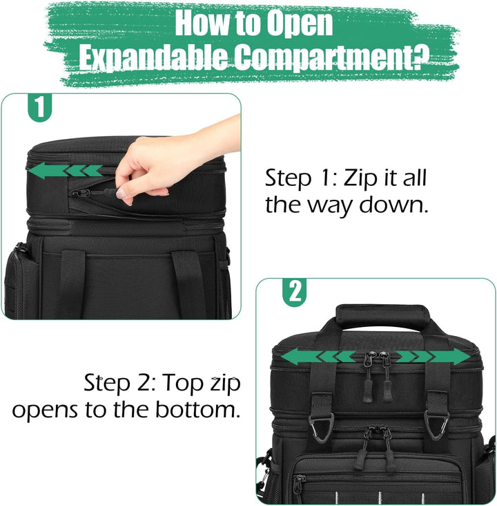 Kühltasche Picknicktasche erweiterbare Isoliertasche Lunchtasche Essen & Getränk Thermotasche für Sc