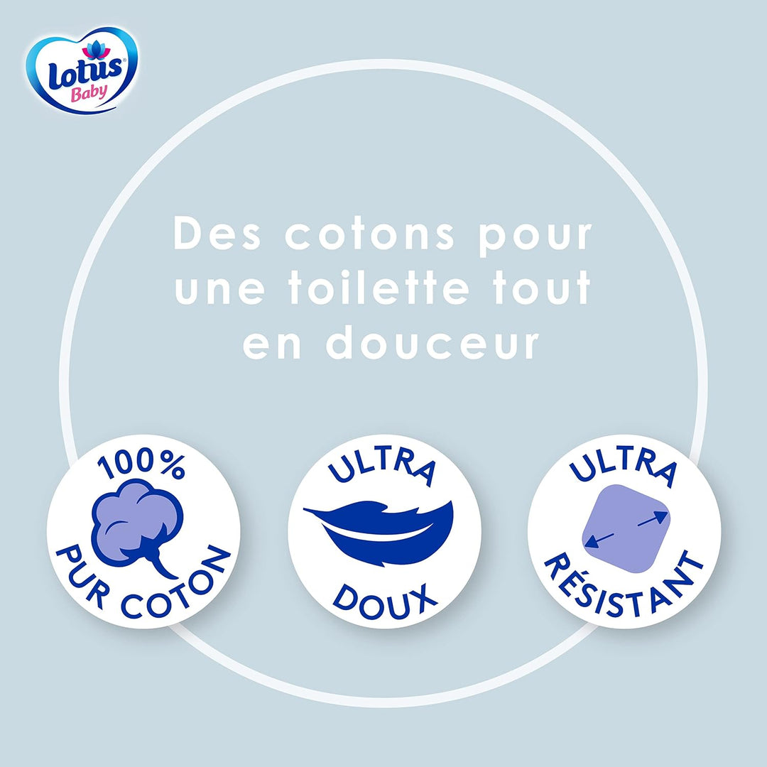 Lotus Baby Saubere Haut – Baby-Pads – 510 Wattepads 510 unités (Lot de 1), 510 unit&amp;