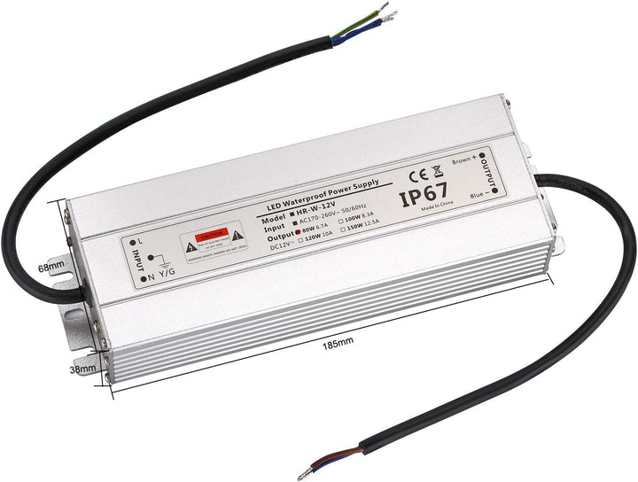 LED Trafo 12V 80W 6,7A IP67,geeignet für LED Stripes und Leuchtmittel,Upgrade Transformator Netzteil