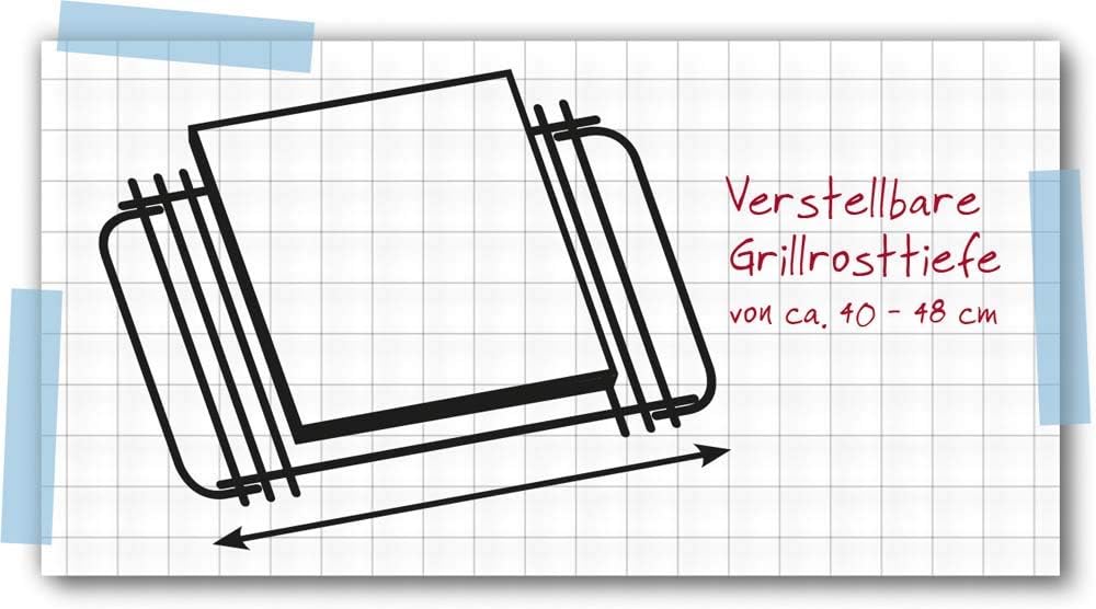 tepro Grillzubehör Hauptrost 28 x 39 cm für Rost-in-Rost-System - eckig, verstellbare Grillrosttiefe