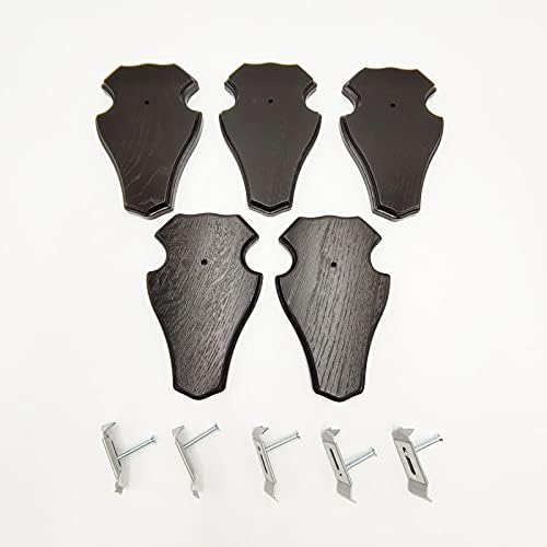 GTK - Geweihe & Trophäen KRUMHOLZ 5 Stück REH Trophäenschilder Stumpf in Eiche Dunkel AF 18,5 cm x 1